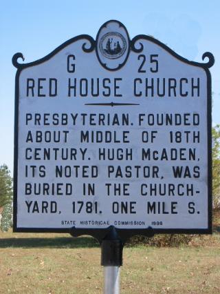 Red House Prebysterian Church Historical Marker