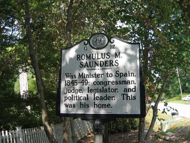 Romulus Mitchell Saunders Historical Marker