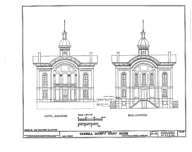 Caswell County Courthouse Architectural Drawing