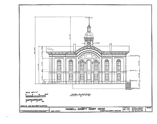 Caswell County Courthouse Architectural Drawing